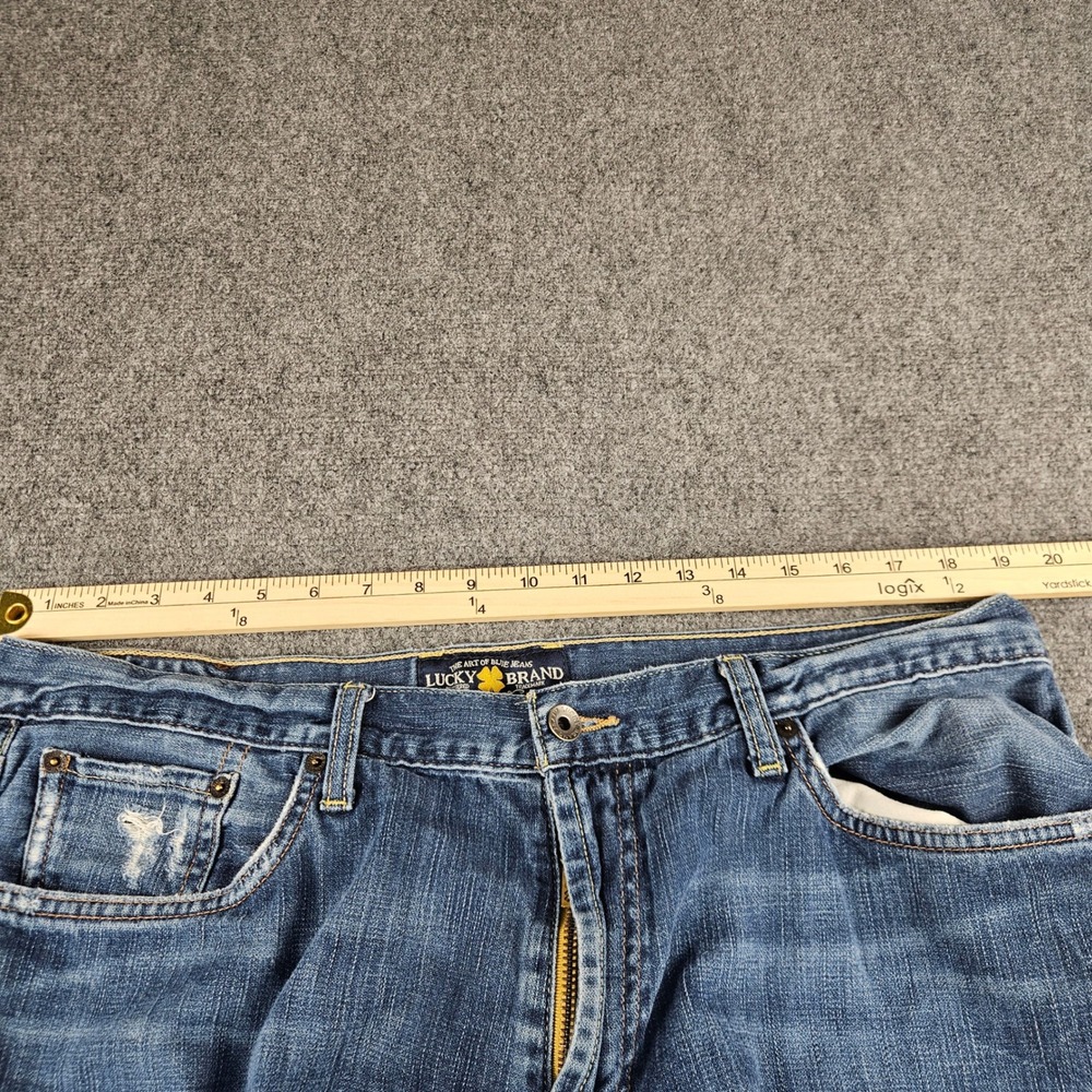 Lucky‎ Brand 329 Classic Straight Mens Blue Jeans 38x36 Medium Wash Denim - Picture 5 of 14